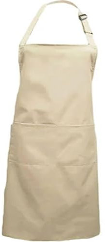 Style First Unisex Aprons For Women And Men With Pocket Chef Apron For Cooking Kitchen -Plain Beige