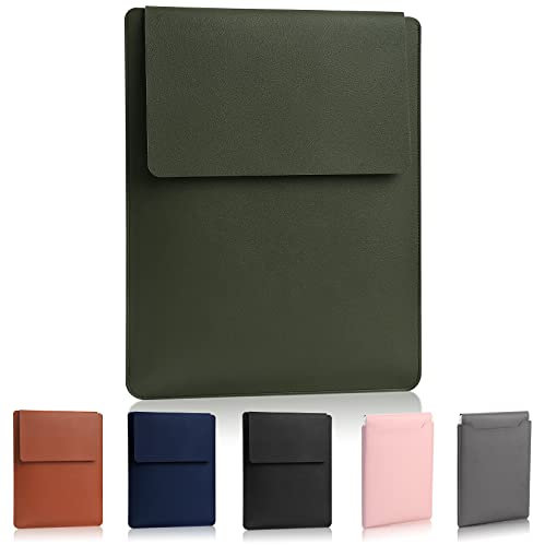 HexinYigjly Custodia per Laptop 13,3-14, Custodia Imbottita per Laptop, Borsa Sottile e Versatile per Laptop Compatibile con Laptop 2022 Pro 14/2015 Pro 13,3/2015 Air 13,3 (Verde scuro)
