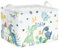 Clastyle Adorable Dinosaur Kids Storage Boxes Volcano Palm Leaf Clothes Books Basket Green Baby Toy Storage Basket, 36L