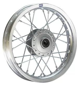 HMParts Alu Felge 12 Zoll vorne Silber Eloxiert Geeignet für fast alle Modelle mit 12 mm Achse Dirt Bike, Pit Bike, XMOTOS, MotoCross
