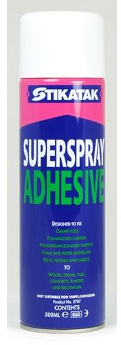 AMK® Stikatak Superspray Adhesive Carpet Tile Flooring Fabric Spray Glue Bond 500ml