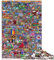 Puzzles World Pixel Art 1000 teilige Puzzles für Erwachsene Papppuzzles für Erwachsene und Kinder ab 12 Jahren Herausforderungsspielzeug 10,27 x 20,47/26 * 38 cm.