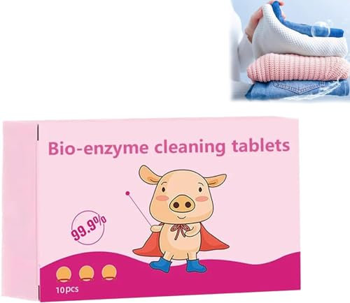 Multifunktionale Bio-Enzym-Reinigungstabletten, Reiniger lösen konzentrierte Tabletten auf, Bio-Enzym-Reinigungstabletten, anwendbar auf Kleidung verschiedener Stoffe (1 Box)