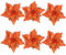 Luxshiny 6 Stück Glitzernde Weihnachtsstern-Blumen Künstliche Weihnachtsblumen Künstliche Glitzerblumen Christbaumschmuck Für Urlaub Party Kränze Girlande Orange