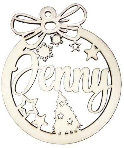 Holz Weihnachtskugeln Christbaumschmuck Weihnachtsbaum - Anhänger Ornament mit Wunschname Name Personalisiert