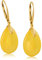 Amber by Mazukna - Bernstein Ohrringe - Eleganter Bernstein-Schmuck Hängend mit goldenem Fitting für Damen, Tropfenförmige Amber-Ohrringe, Damenschmuck