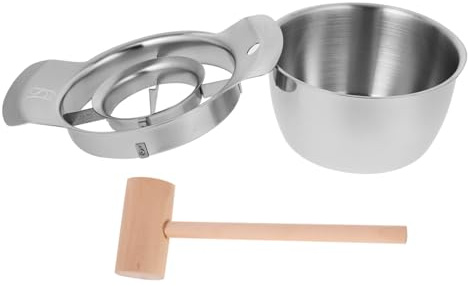 Amosfun Granatapfelschäler, Granatapfel Arils Entfernungswerkzeug Rutschfest Granatapfel Enteeder Schälwerkzeug Granatapfel Schüssel Holzhammer Obst Gemüse Schälmaschine Werkzeuge Küche Gadgets