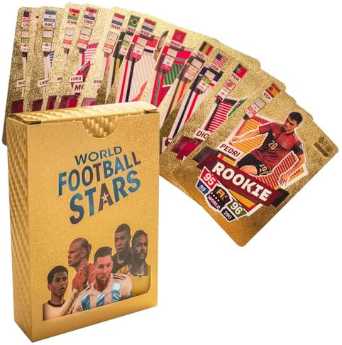 Fußball Sammelkarten Set, 55 Karten, Gold Edition