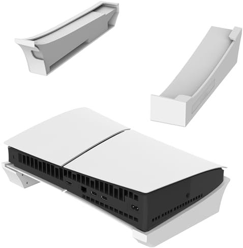 Buziba Support horizontal pour PS5, socle fin, support de bureau, compatible avec les accessoires de console Playstation 5 Slim, disques et éditions numériques (blanc)