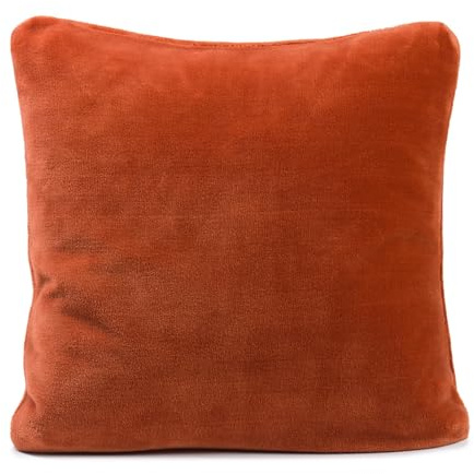 liebling Kissen Cashmere Feeling, Kissenbezug aus 100% Ultra Flauschiger Mikrofaser, waschbar, 50 x 50 cm, Zimt