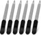 Lima per unghie naturali, 6 pezzi, in acciaio inox, con manico nero, per manicure, per unghie