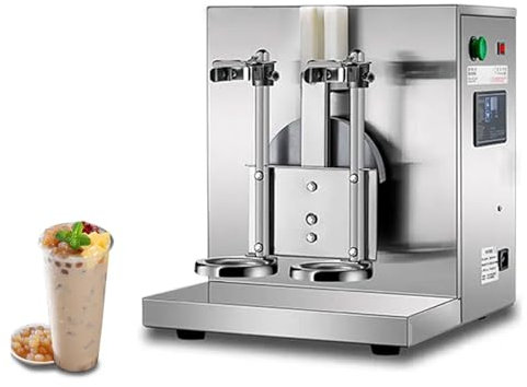 Automatic Milk Tea Shaker, Commercial Double Frame Stainless Steel Mixer, 340rpm Blender with Smart Panel, for 350-1000ml, Electric Mixer for Coffee, Juice, Milkshakes, Cocktails