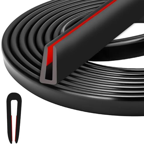 Bubuny 3M Protector de Borde de Coche U Forma, Perfil de Goma Protector de Bordes, Tira de Sellado para Evitar Arañazos