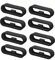 8 Pièces Passants de Bracelet de Montre en Silicone, 18 mm Anneaux de Bracelet de Montre en Caoutchouc Compatible avec Garmin Vivoactive 3, Fenix 5s, Vivomove, Forerunner Noir