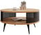 Mirjan24 Couchtisch mit Ablage Rajkon, Runde Form, Metallbeine, Kaffeetisch, Wohnzimmertische, Beistelltisch, Sofatisch, Teetisch (Eiche Craft Gold, Schwarz)
