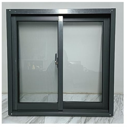 Finestre scorrevoli Finestra da tetto per interni ed esterni con vetro temperato trasparente, finestre scorrevoli orizzontali con bloccaggio in alluminio per casa, rimorchio per merci, capannoni, case