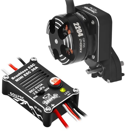 GOUPRC 2204 2400KV - Motor de remolque sin escobillas con transmisión y 30 A sin escobillas Esc para SCX24 RC Crawler Axial 1/24 RC Car Truck
