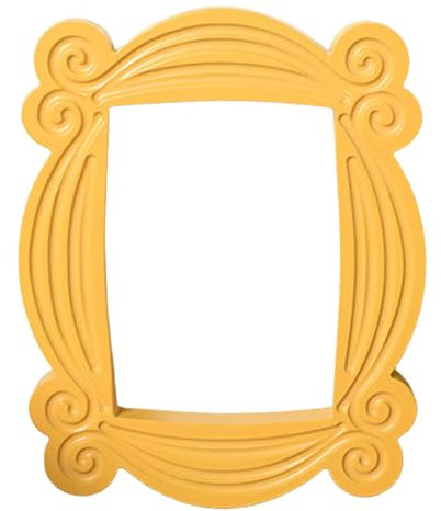 Door Yellow Picture Frame Retro Wooden Yellow Photo Frame Wall Decor Yellow Friends Merchandise Frames Friends Peephole Frame For Front Door Decoration 25.5x20.5x1.5 Cm
