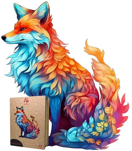 HP Holzpuzzle Fuchs - Tiere Puzzle 111 Teile A3 42x29cm Luxusverpackung Puzzle Für Kinder und Erwachsene