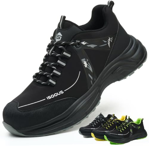 Zapatos de Seguridad para Hombre Mujer Zapatillas de Seguridad Ligero | Calzado Trabajo con Punteras de Acero Antideslizante Zapatillas Trabajo Comodo Zapatos de Trabajo