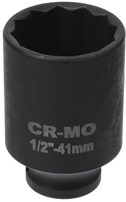 HEROFFIX 1 Pcs Impact Socket Durable Hardware Tool 78mm Black High Carbon Steel 12 Point 41mm for Car Motorcycle Dirtbike Repair 1/2 Inch Drive