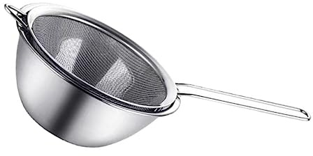 MAGICLULU Stainless Steel Mesh Strainer Bowl Bottom Basin Fine Mesh Colander Sieve Kitchen Utensil