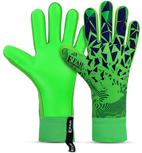 EFAH SPORTS Guantes de Portero Cómodos con Palma de Alto Agarre para Jóvenes y Adultos