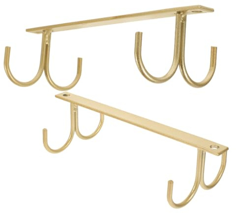 Parliky 2 Pezzi Ganci Sottopensile in per Tazze e Bicchieri Organizer Sospeso per Cucina Portata Robusta Design Appendere Mug e Bicchieri o Casa