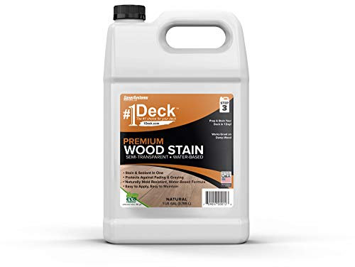 #1 Deck Premium Wood Stain for Decks, Fences, & Siding - 1 Gallon (Natural)