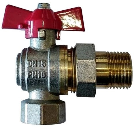 Markenlos ECK Kugelhahn mit Verschraubung Flügelgriff ventil (3/4)