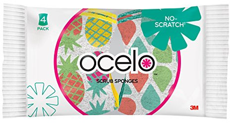 Scotch-Brite ocelo - Esponjas para Limpieza y Fregar sin Arañazos, 4 esponjas