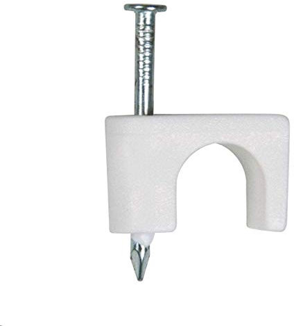 200 Pack Nail in Cable Clips 8mm for CAT6, Coax, Ethernet, TV Wire, Telephone, Print Cables - White