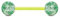 viva-adorno Barbell Piercing Stab Zungenpiercing Kunststoff Glitter Glitzer Kugeln Acryl flexibel Brustpiercing Z314, Grün