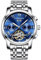 rorios Herren Automatik Mechanisch Armbanduhr Edelstahl Metallarmband Tourbillon Kalender Leuchtend Zeiger Multifunktionen Armbanduhr Wasserdicht Uhr