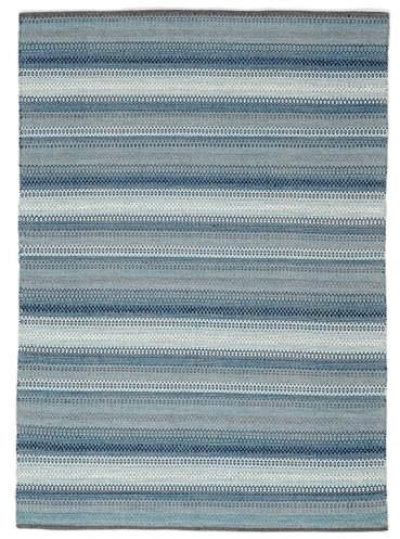 RugVista, Wilma, Teppich, Mittelflor, 170 x 240 cm, Rechteckiger, Moderner Kelim Teppich, Wolle, Flur, Schlafzimmer, Küche, Wohnzimmer, Blau, Mehrfarbig