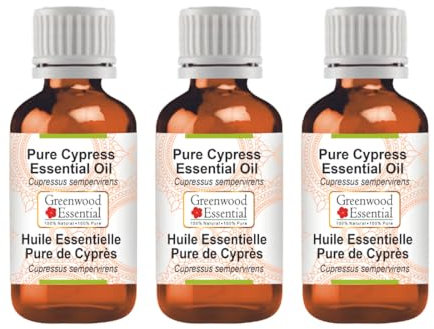 Greenwood Essential Naturreine Ätherisches Zypressenöl (Cupressus sempervirens) Dampfdestilliert 100ml X 3 (10 oz)