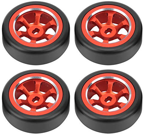 4-teiliger RC-Drift-Reifen, RC-Reifen aus Aluminiumlegierung, kompatibel mit K969 K989 P929 1/28 RC-kompatibel mit Kyosho für Mini-Z/für Mini-D/für Mini-Q RC-Car(rot) Modellspielzeug