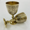 Malla Inc. Lot de 2 verres à vin vintage en laiton fait main Motif calice royal 15,2 cm