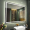GANPE LED Sensor Spiegel, Hand Wave Induktion Vanity Spiegel mit Blutooth, beleuchtet dimmbar Anti-Beschlag IP44 Wasserdicht + Vertikaler & Horizontaler Wandmontagespiegel (100 x 80 cm)