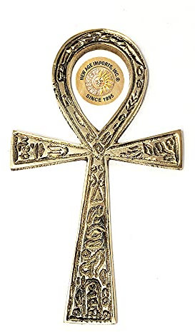 Ankh aus massivem Messing, 10,2 cm, perfekt für Ihren Altar, Wanddekoration, Geschenk, Ritualbedürfnisse. Hergestellt aus 100 % gelbem Messing, Qualitätsprodukt von New Age Imports, Inc.® (Brass Ankh