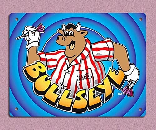 Harvesthouse Plaque Vintage Retro Style Bullseye Bully Darts Tv Bar Retro Metal Tin Sign Vintage Decoration Metal Plaque, Art Decor 8X12inch