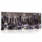 WallArena Glasbilder New York 125x50 cm Modern Schwarz Stadt Glasbild Küche Badezimmer Wohnzimmer Schlafzimmer Bilder auf Glas einteilig Deco Glass Querformat Wandbilder Aufhängfertig