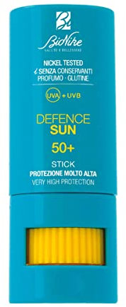Bionike Defence Sun – Stick solar SPF 50+ con manteca de karité, uso localizado para la protección de zonas sensibles (labios, nariz, orejas), cicatrices, tatuajes, fortalece y repara la piel, 9 ml