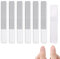 6PCS Clear Squared Nano Glass Nail Shiner Nail Shine Buffer Polisher Nail Files with Storage Case for Natural Nails