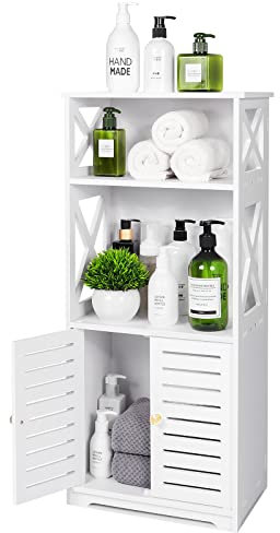 Tiasott Badezimmer-Boden-Aufbewahrungsschrank, Möbel, Heim-Organizer, Regal, Wasserdicht, Freistehender Schrank Mit Regal, Eckschrank, 30 x 22