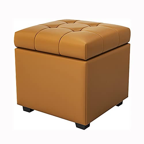 Modernen Hocker Mit Stauraum Sitzhocker Für Wohnzimmer Schlafzimmer,Premium Sitzpouf Cube Sitzhocker Mit Stauraum,Sitzhocker Mit Stauraum,Leder Sitzhocker Fußstütze-Braun 100x40x42cm(39x16x17inch)