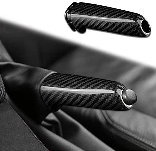 KUNGKIC Universal de fibra de carbono para coche freno de mano cubierta mango palanca compatible con BMW 1 2 3 4 Serie GT E46 E90 E92 E60 E39 F30 F10 F20 Accesorios