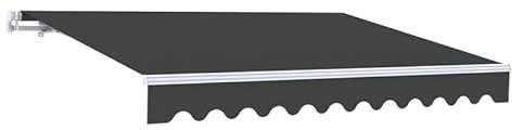 Leudus 3x2,5m Stabile Aluminium Manuelle Gelenkarmmarkise mit Kubel,Anti-UV und wasserabweisend SP1105(SPD016)