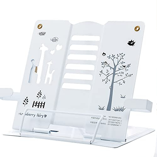 Ouceanwin Serre-livres en métal pour enfants - Support de livres - Support de lecture pour enfants - Motif dessin animé - Réglable - Support de livre pliable pour lecture, cuisine, bureau, école