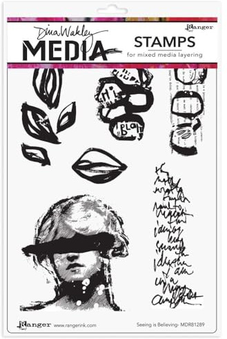 Dina Wakley Media Cling Stamps 6X9-Seeing is Believing